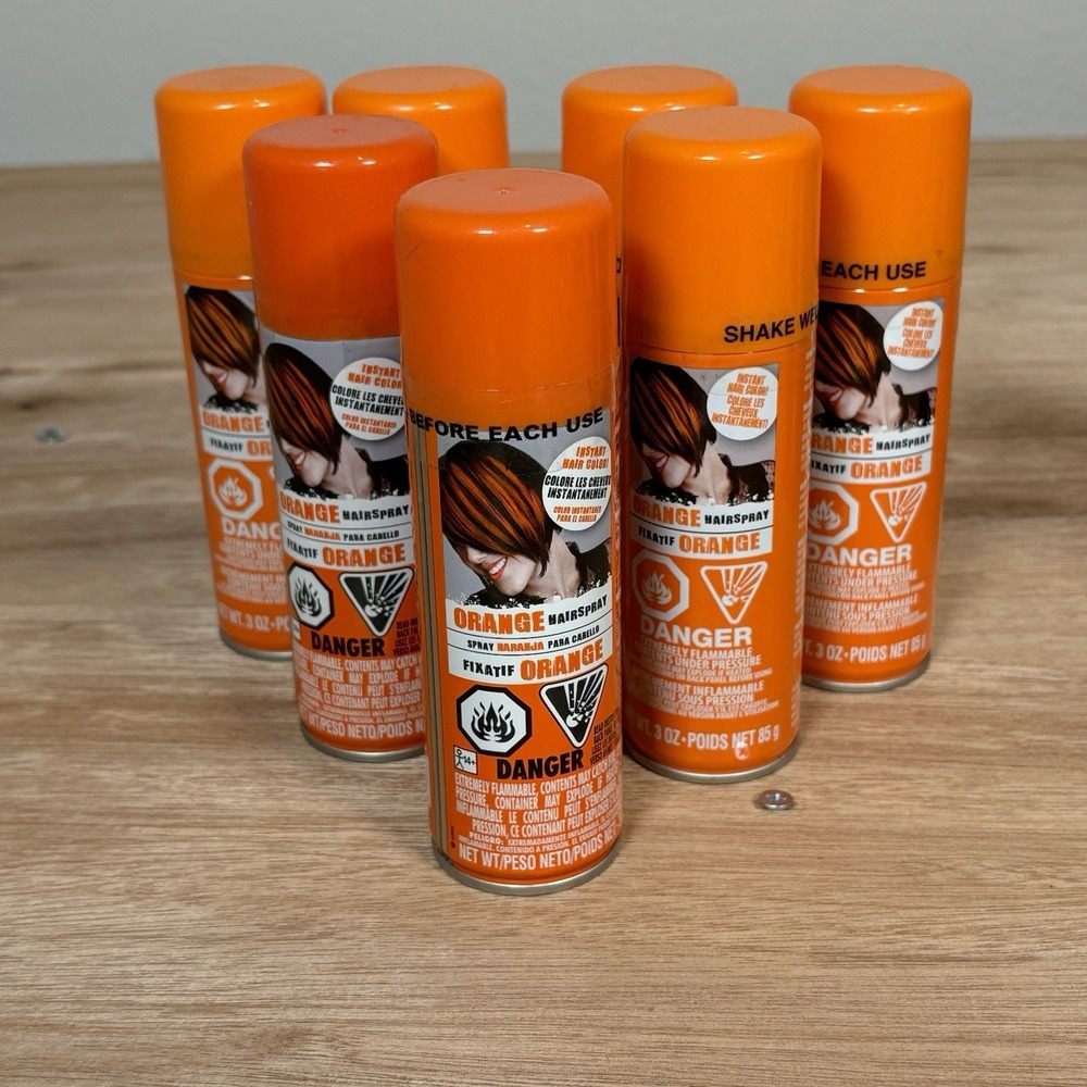 Amscan Instant Orange Hair Color Spray Temporary Wash Out 3oz Lot of 6 347800.05